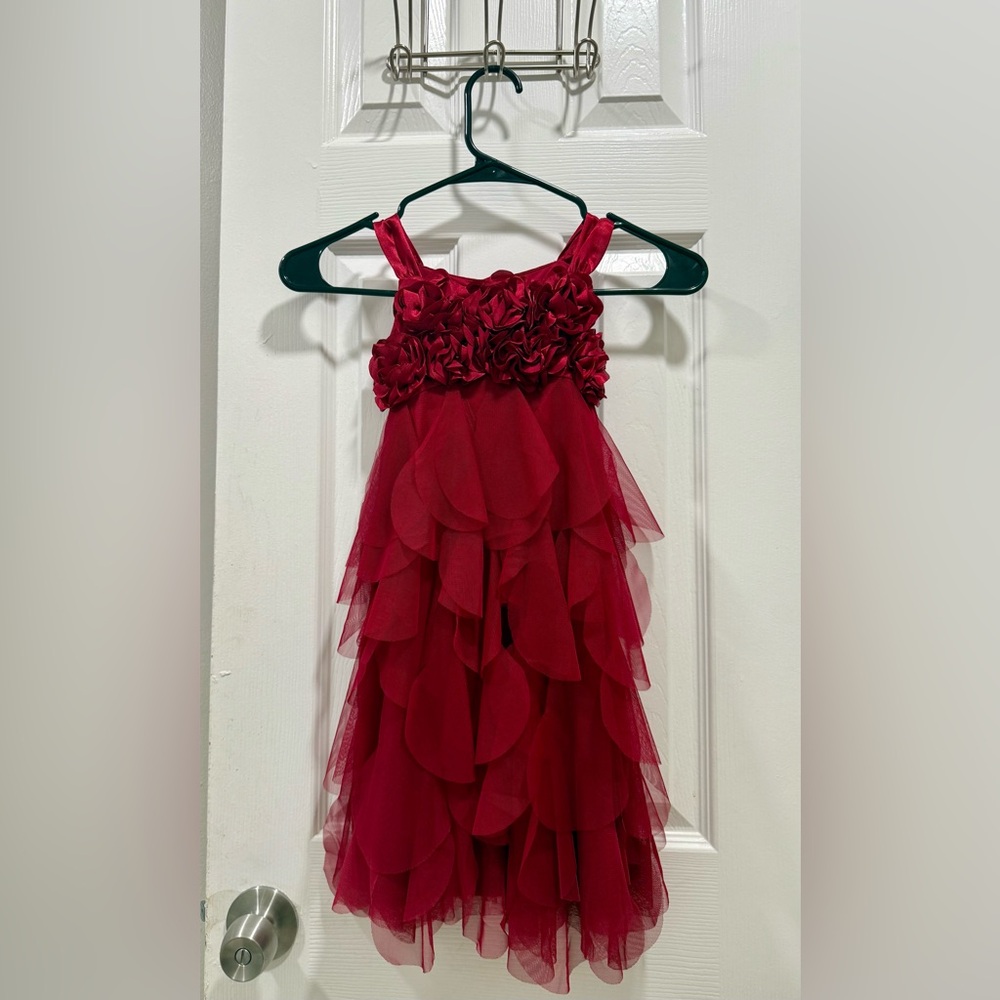 Biscotti Red Roses Chiffon Dress- Girls Size 6!!!